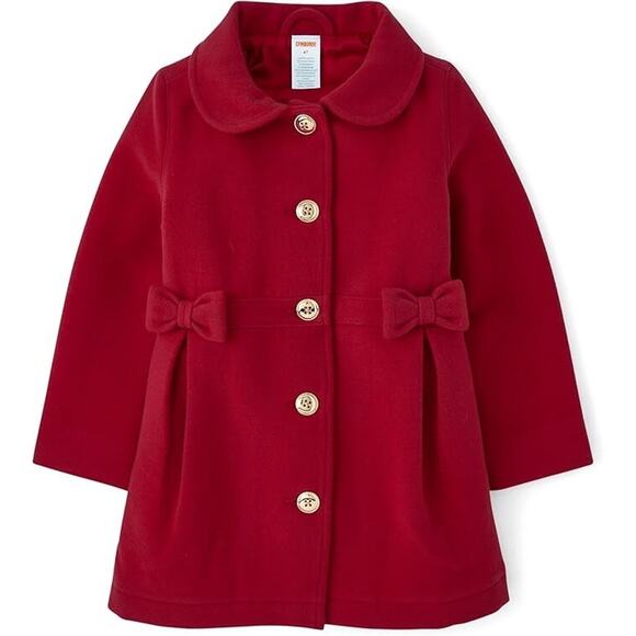 Gymboree Button Up Dressy Coat (Girls Toddler Size 3T) Collared Jacket w/ Bows - Picture 1 of 5